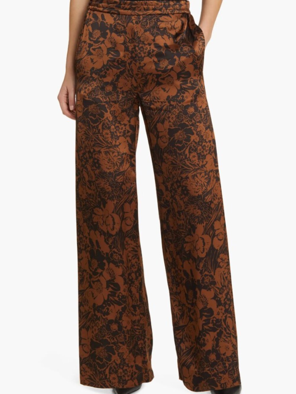 COS Floral Satin Wide Leg Pants - Size 2 - NWT